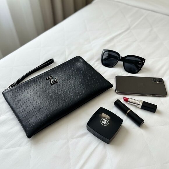 Zadig & Voltaire Initale La Pouch Clutch in Black - Picture 2 of 11